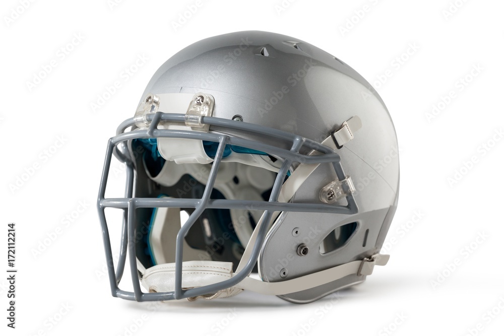 Fototapeta premium Close up of silver sports helmet