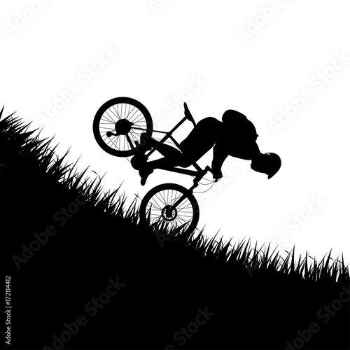man falling from bicycle
