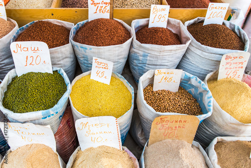 Market products in Bichkek Kyrgyzstan