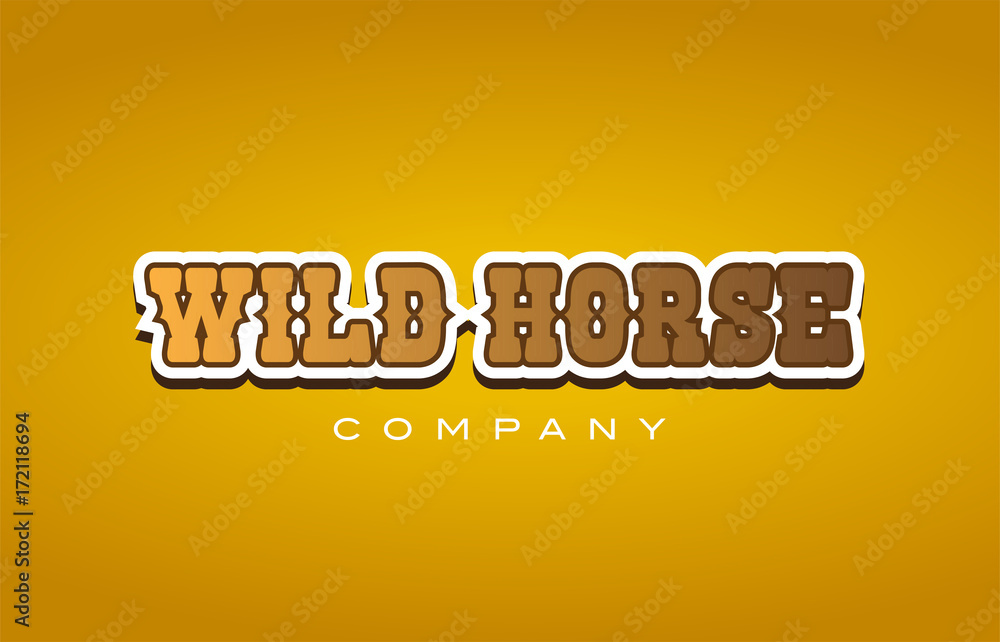wild horse western style word text logo design icon company Stock Vector Adobe Stock