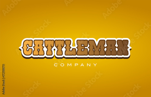 cattleman cattle man western style word text logo design icon company