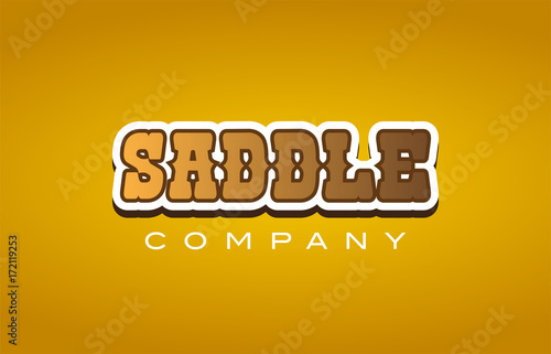 saddle western style word text logo design icon company
