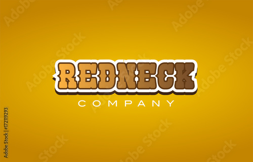 redneck red neck western style word text logo design icon company