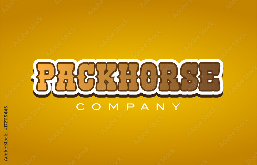 packhorse pack horse western style word text logo design icon company