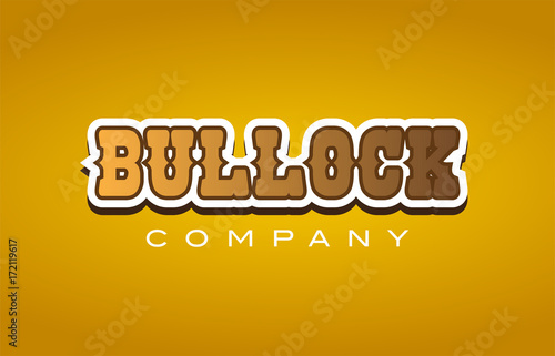 bullock western style word text logo design icon company