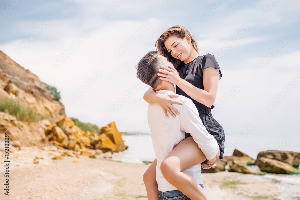 Couple on beach, Odessa, Ukraine Couple on beach, Odessa, Ukraine