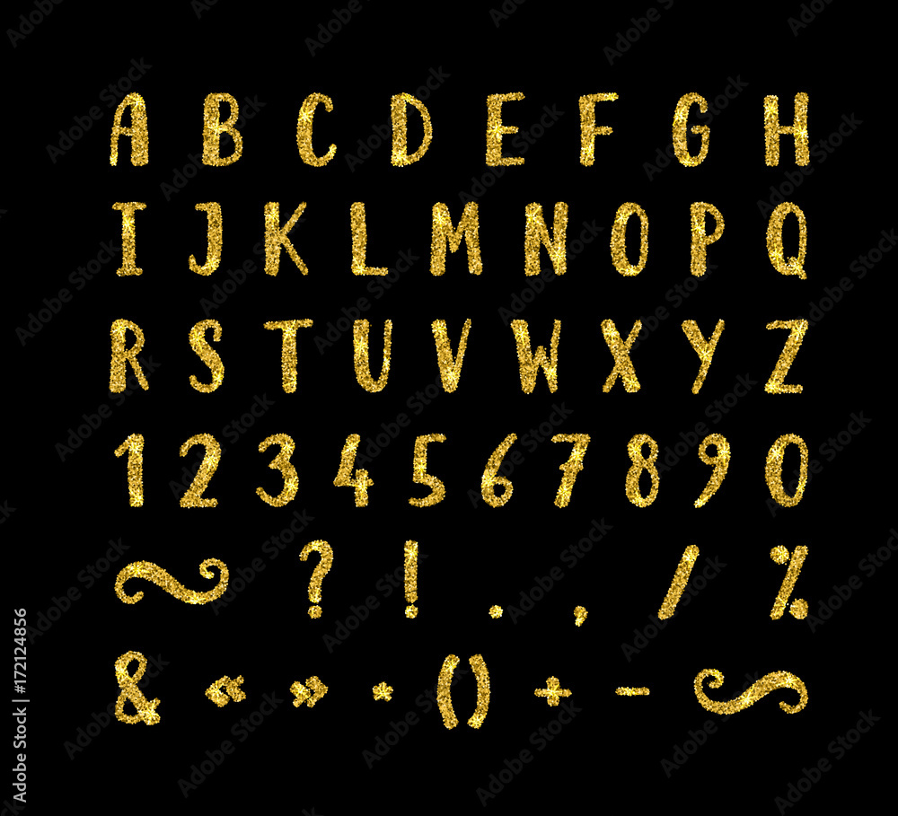 Handwritten font with punctuation marks Handwritten font with punctuation marks