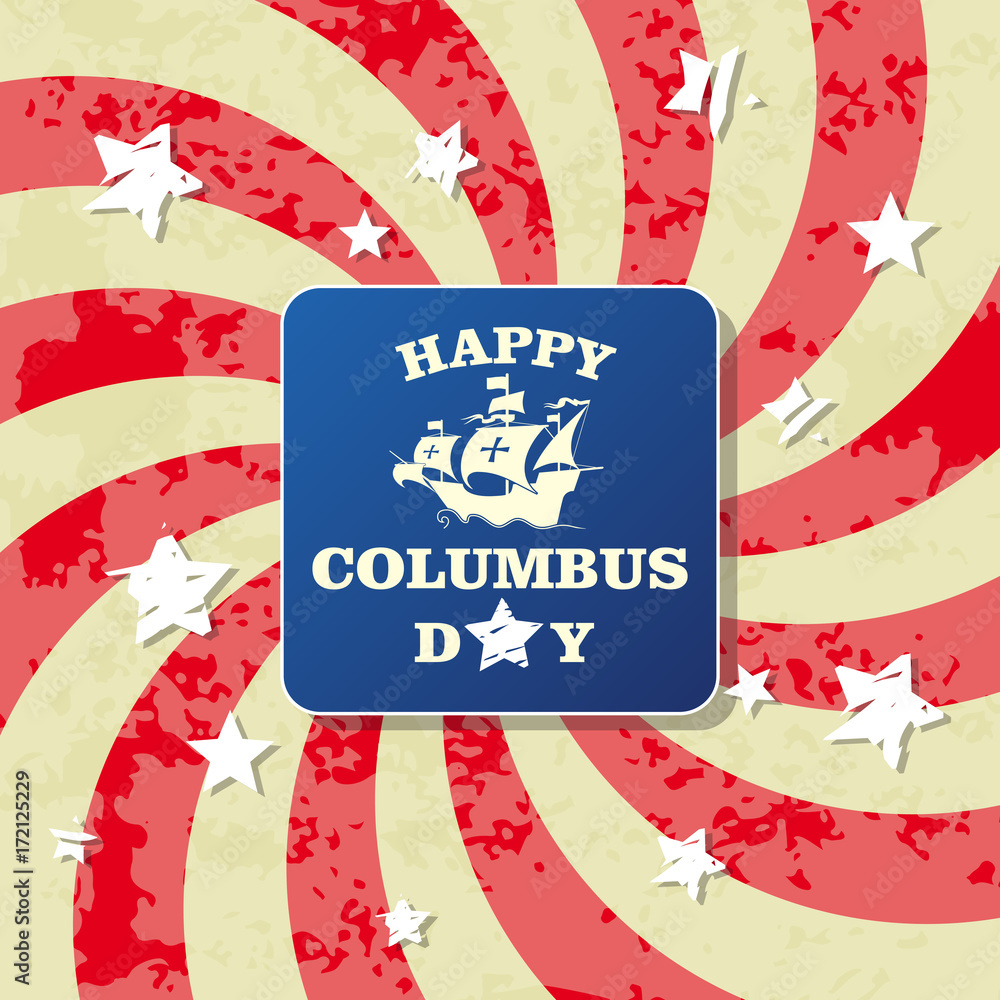 Naklejka premium happy columbus day greeting card