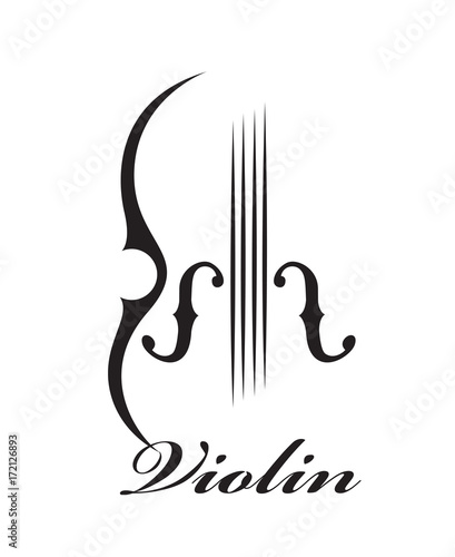 abstract monochrome illustration of violin