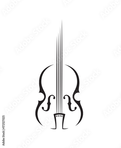 abstract monochrome illustration of violin