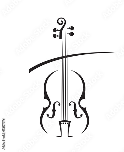 abstract monochrome illustration of violin