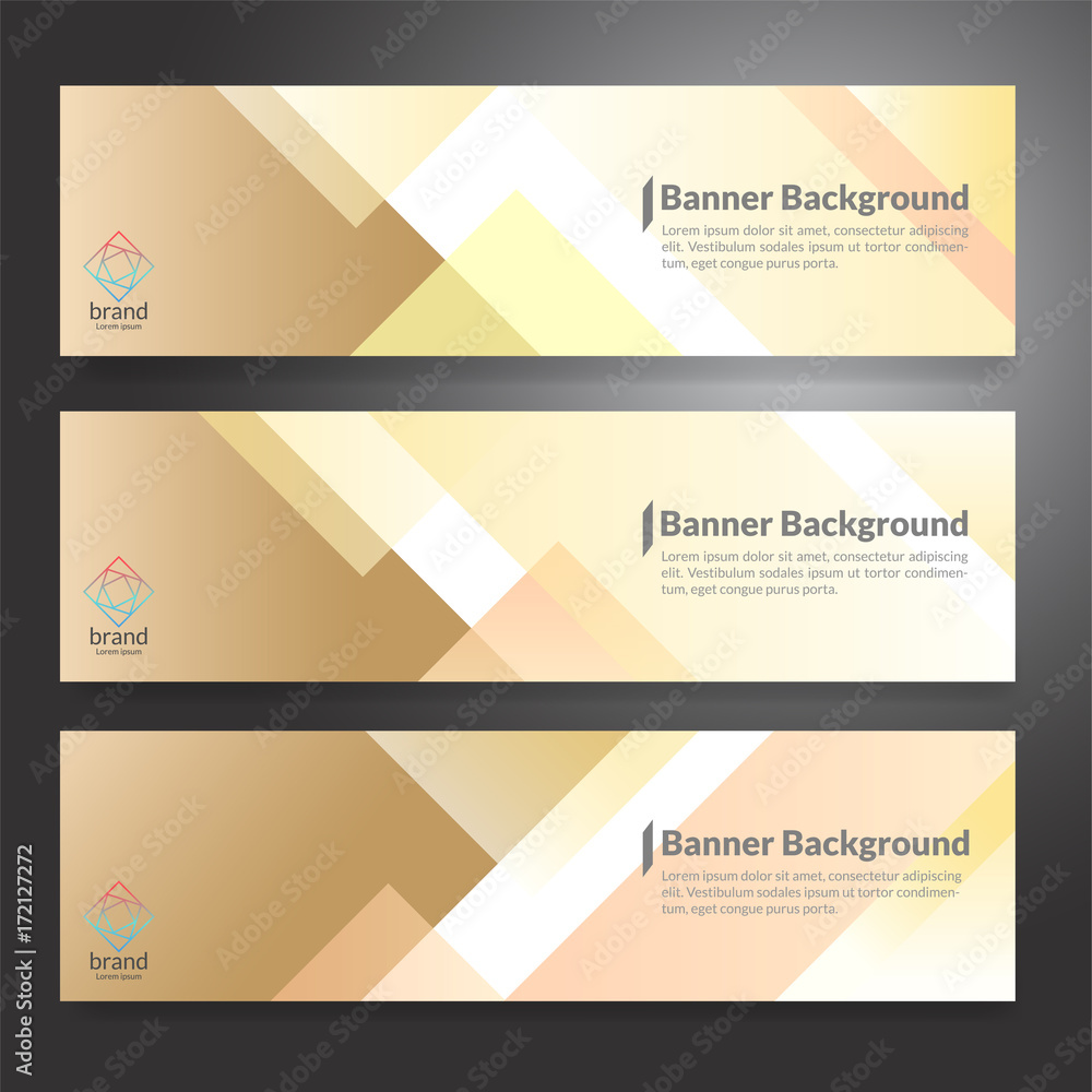 Fototapeta premium Set of horizon abstract colorful banner background with copy space