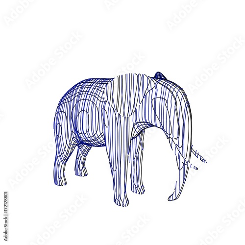 Abstract striped elephant. ...