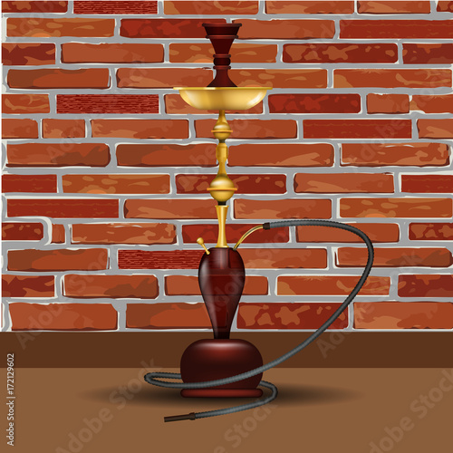 Realistic big hookah or nargile mock up. Vector