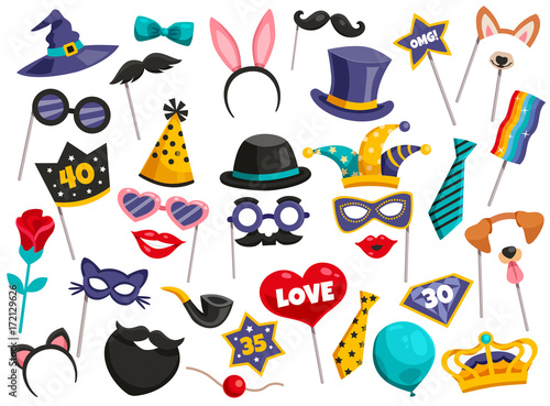 Photo Booth Party Icon Set