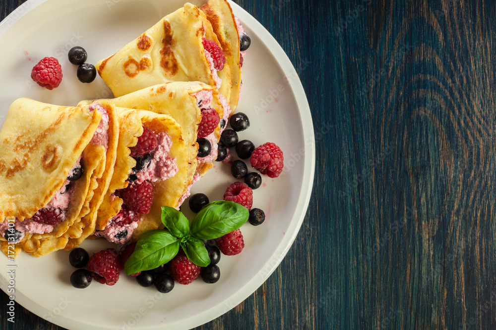 Delicious tasty homemade traditional crepes Delicious tasty homemade traditional crepes