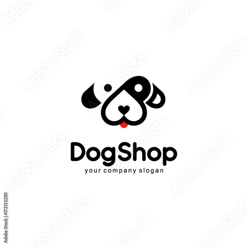 Vector logo design. Dog shop