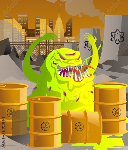radioactive monster near nuclear meltdown in powerplant