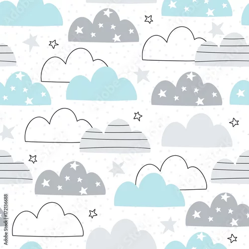 Tapety chmurki z gwiazdkami