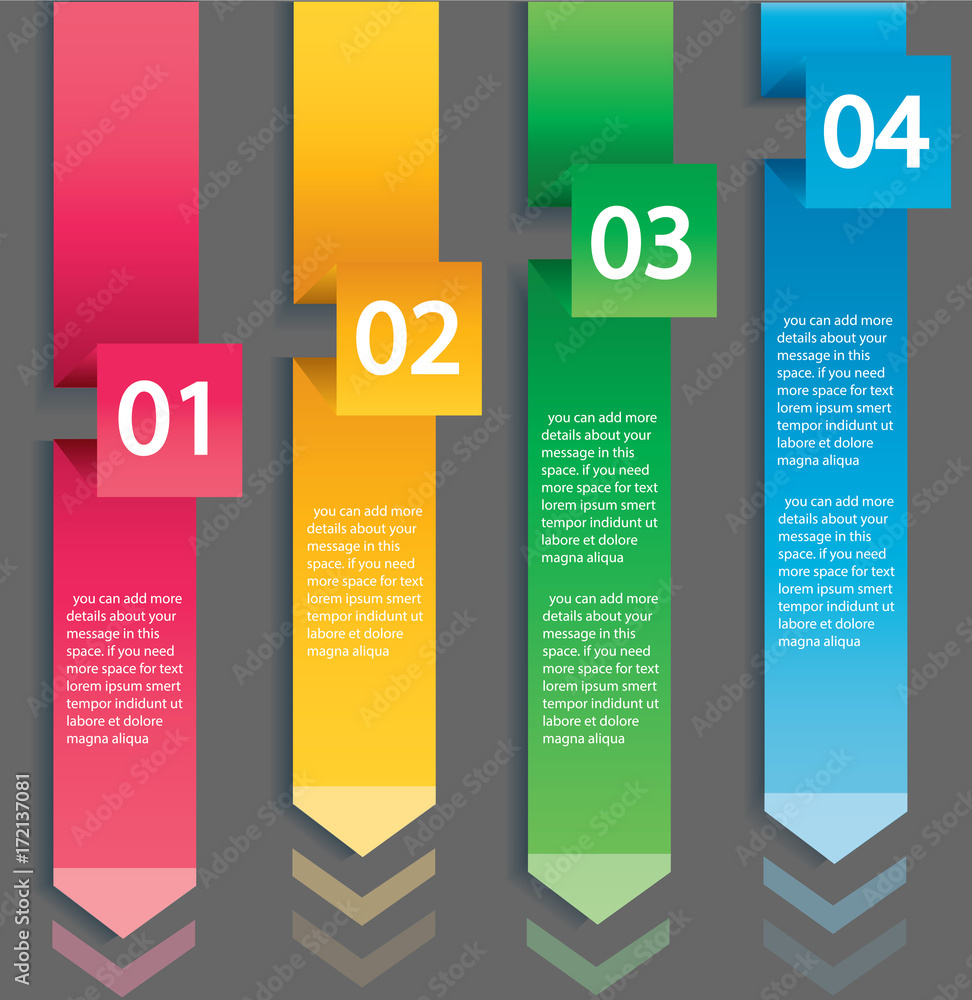 Arrow infographic concept. Vector template with 4 options, parts, stages, buttons. Can be used for web, diagram, graph, presentation, chart, report, step by step infographics. Abstract background. Arrow infographic concept. Vector template with 4 options, parts, stages, buttons. Can be used for web, diagram, graph, presentation, chart, report, step by step infographics. Abstract background.