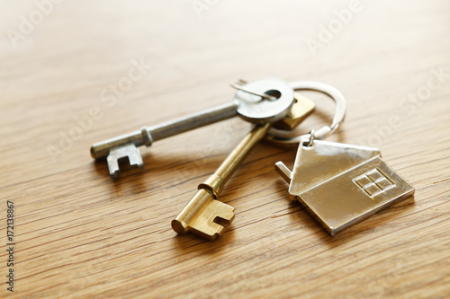 House keys on a table