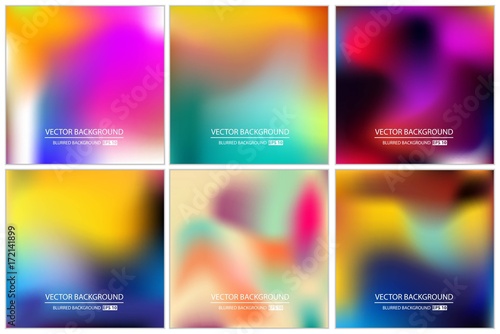 Abstract Creative concept vector multicolored blurred background set. For Web and Mobile Applications  art illustration template design  business infographic and social media  modern decoration