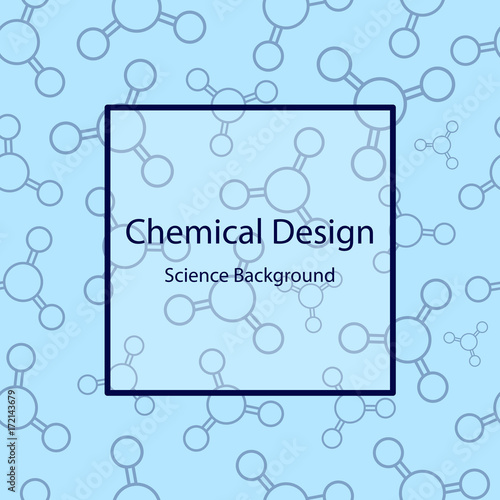 Science seamless pattern with molecules. Chemical design