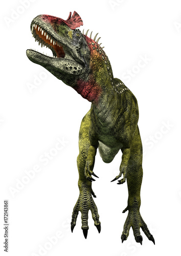 3D Rendering Dinosaur Cryolophosaurus on White