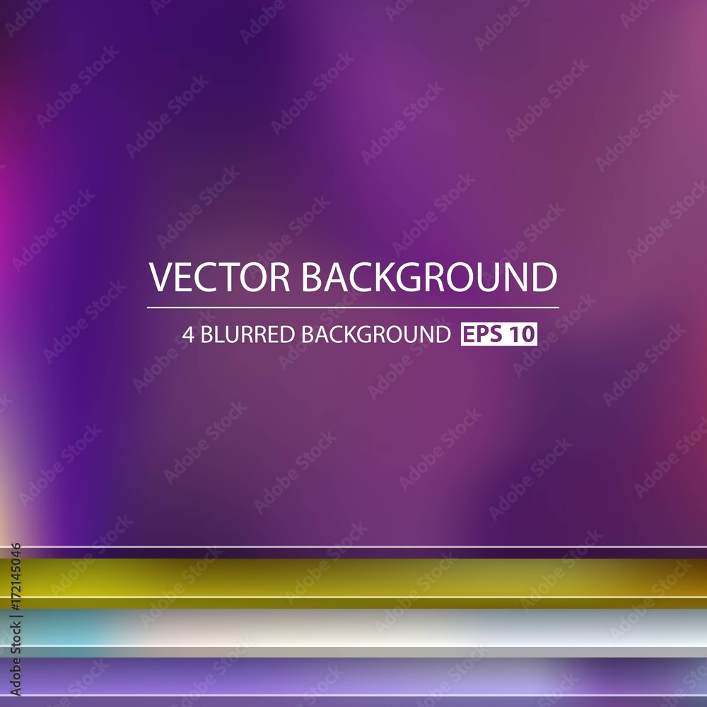 Abstract Creative concept vector multicolored blurred background set. For Web and Mobile Applications, art illustration template design, business infographic and social media, modern decoration