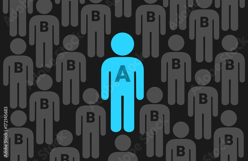 Superior and attractive alpha male is in the center. He is surrounded by mediocre and inferior beta men - dominance of big, strong and dominant individual in the group and society. Social hierarchy.