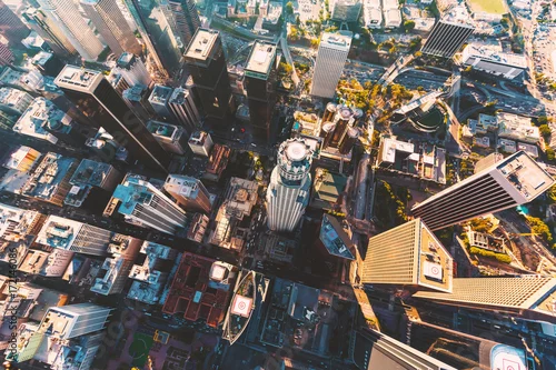 Obraz Widok z lotu ptaka w centrum Los Angeles