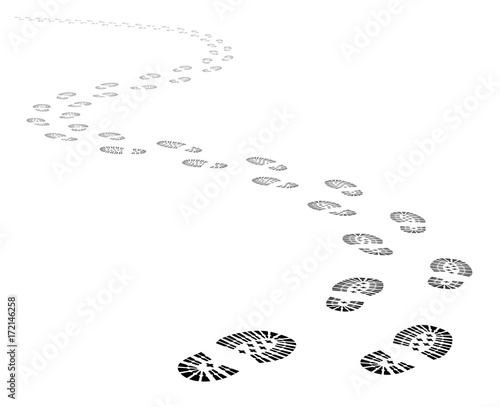 Vector shoe tracks footpath