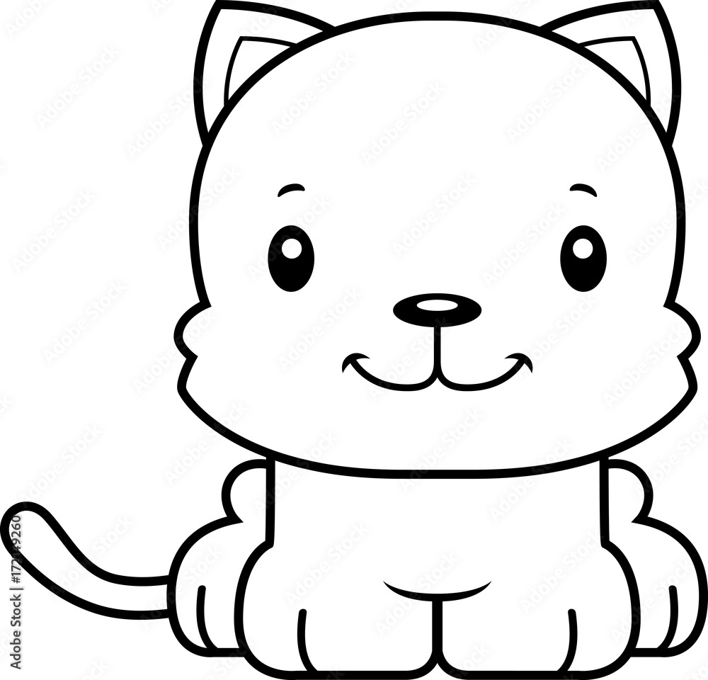 Cartoon Smiling Kitten Cartoon Smiling Kitten