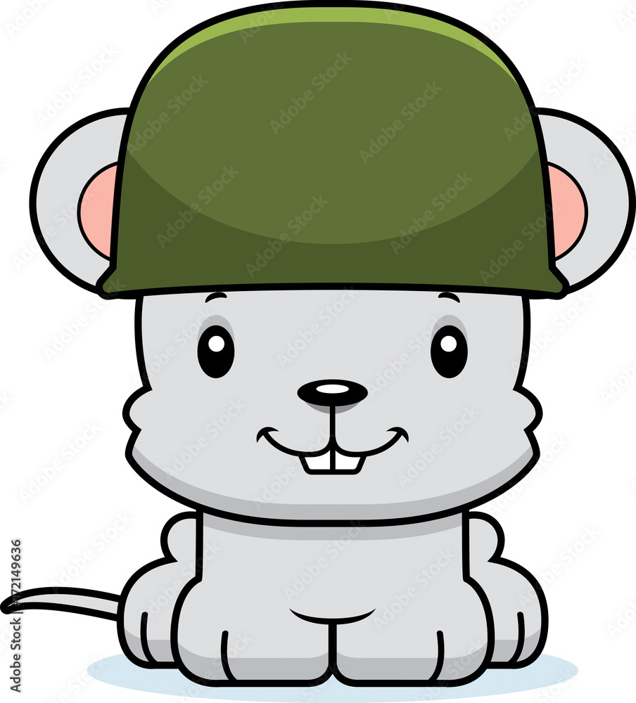 Cartoon Smiling Soldier Mouse Cartoon Smiling Soldier Mouse