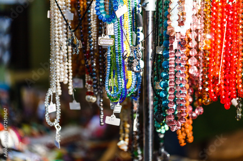 costume jewelery in a street retail store
