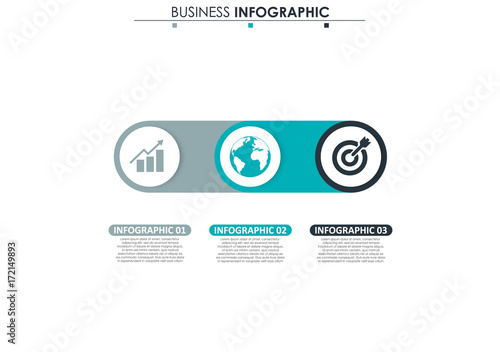 Business data, chart. Abstract elements of graph, diagram with 3 steps, strategy, options, parts or processes. Vector business template for presentation. Creative concept for infographic