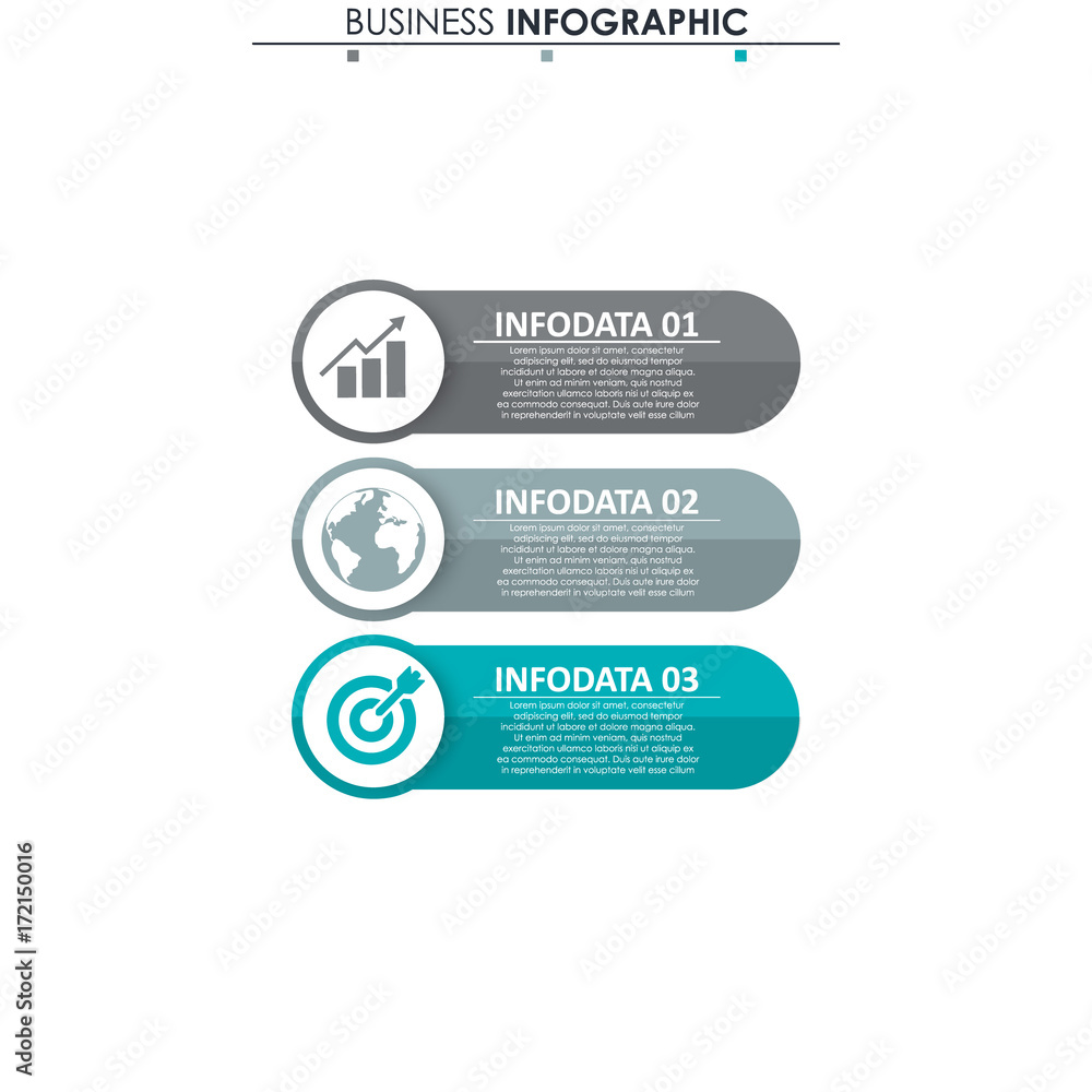 Business data, chart. Abstract elements of graph, diagram with 3 steps, strategy, options, parts or processes. Vector business template for presentation. Creative concept for infographic Business data, chart. Abstract elements of graph, diagram with 3 steps, strategy, options, parts or processes. Vector business template for presentation. Creative concept for infographic