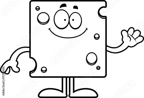 Cartoon Swiss Cheese Waving