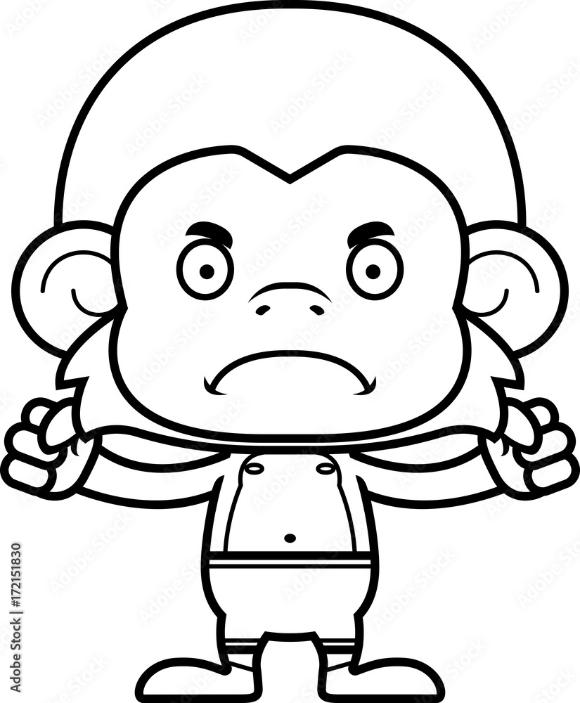Fototapeta premium Cartoon Angry Monkey Swimsuit