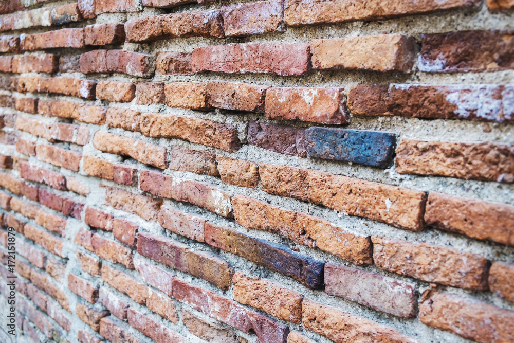 Crack old brick wall in a background Crack old brick wall in a background