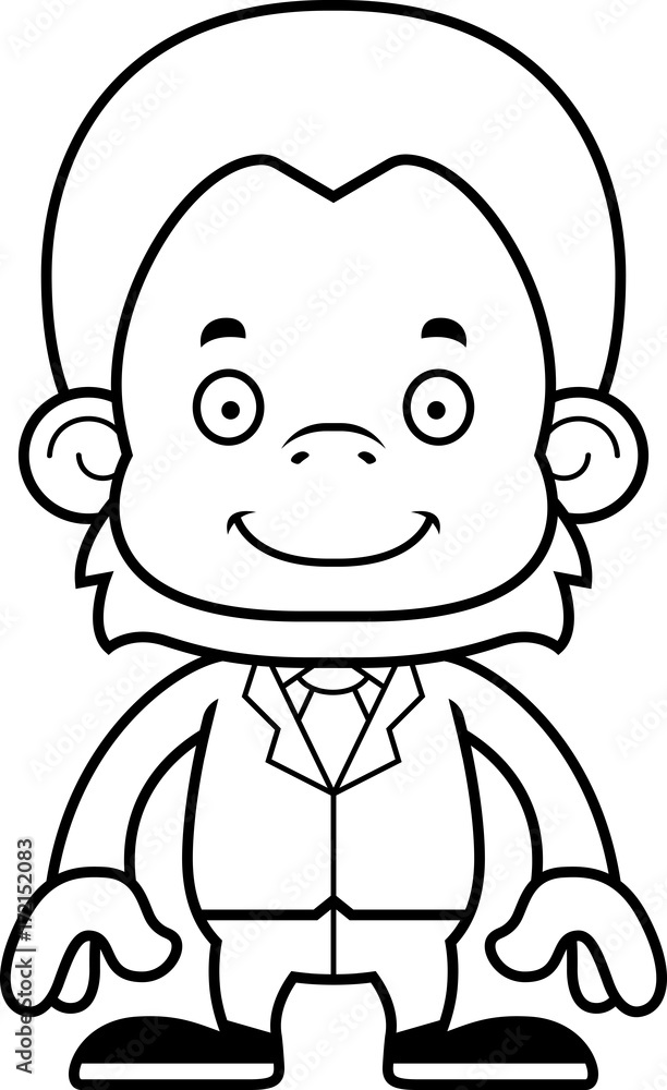 Cartoon Smiling Businessperson Orangutan Cartoon Smiling Businessperson Orangutan