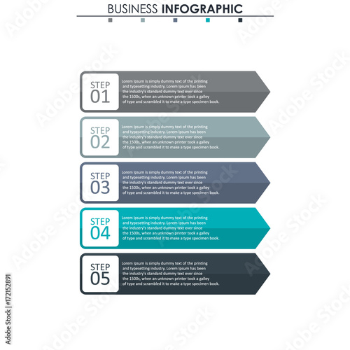 Business data, chart. Abstract elements of graph, diagram with 5 steps, strategy, options, parts or processes. Vector business template for presentation. Creative concept for infographic