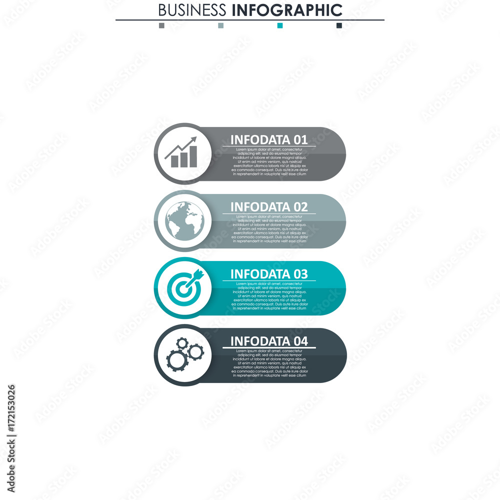 Business data, chart. Abstract elements of graph, diagram with 4 steps, strategy, options, parts or processes. Vector business template for presentation. Creative concept for infographic Business data, chart. Abstract elements of graph, diagram with 4 steps, strategy, options, parts or processes. Vector business template for presentation. Creative concept for infographic
