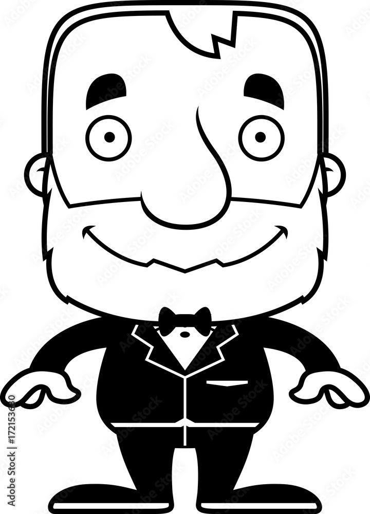 Fototapeta premium Cartoon Smiling Groom Man