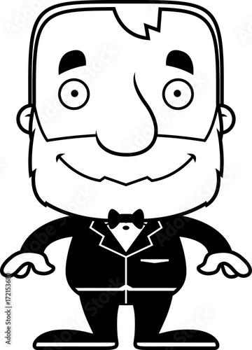 Cartoon Smiling Groom Man