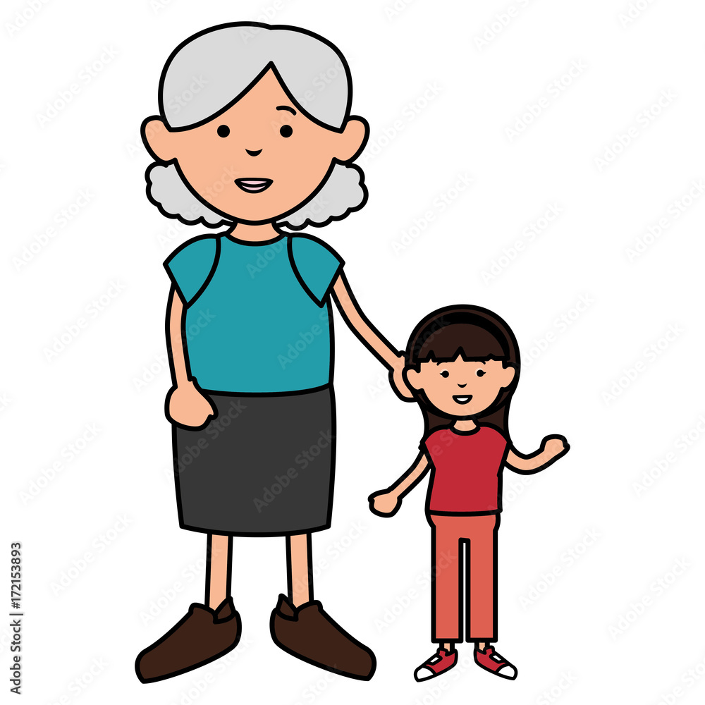 grandmother with granddaughter avatars