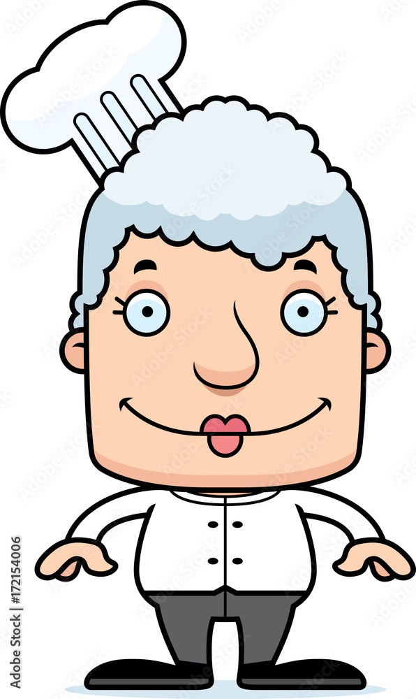 Cartoon Smiling Chef Woman Cartoon Smiling Chef Woman
