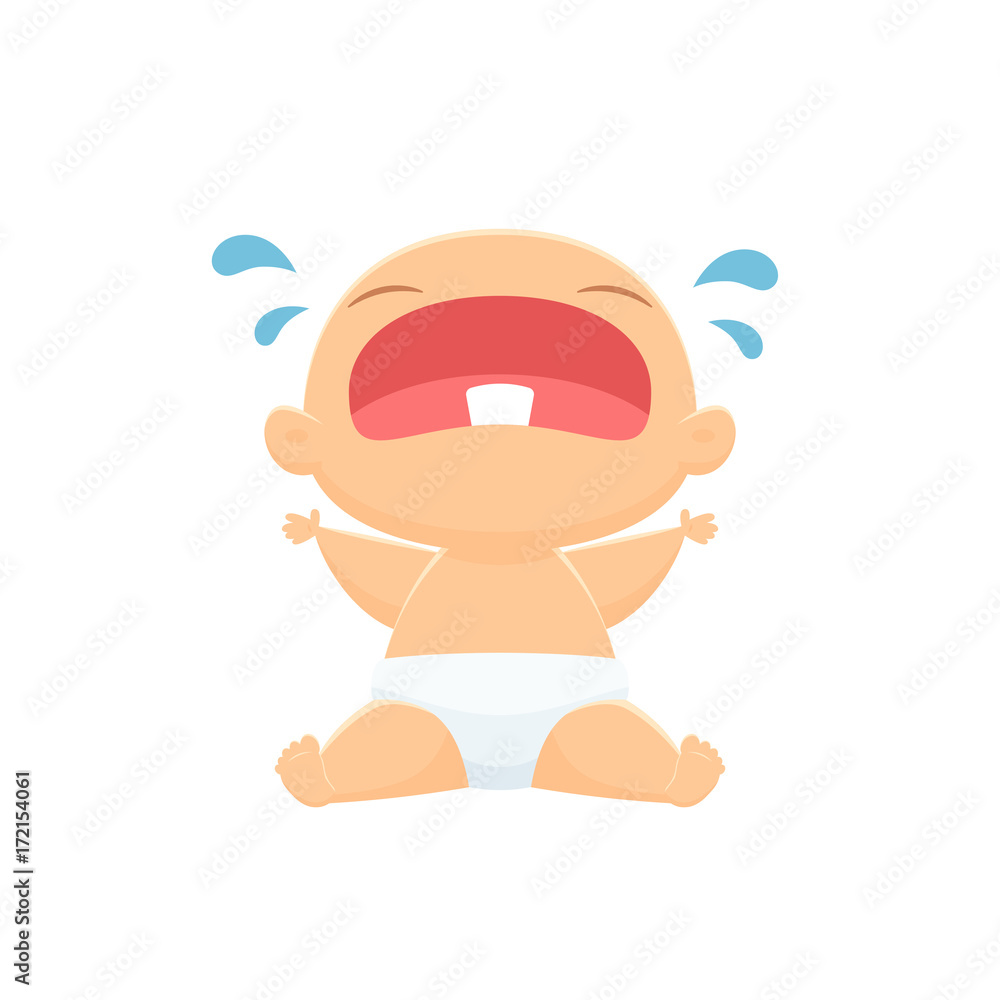 Baby crying vector isolated illustration Stock Vector | Adobe Stock