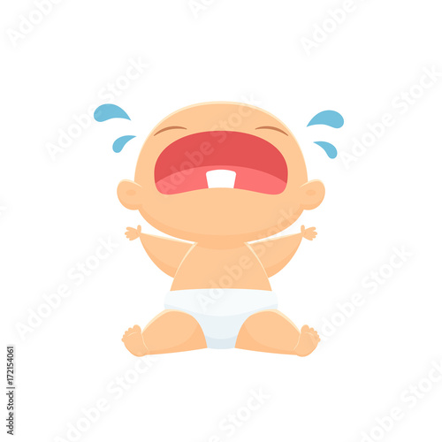 Baby crying vector isolated illustration