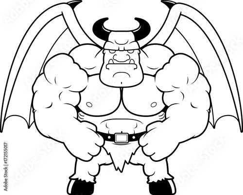 Cartoon Muscular Demon